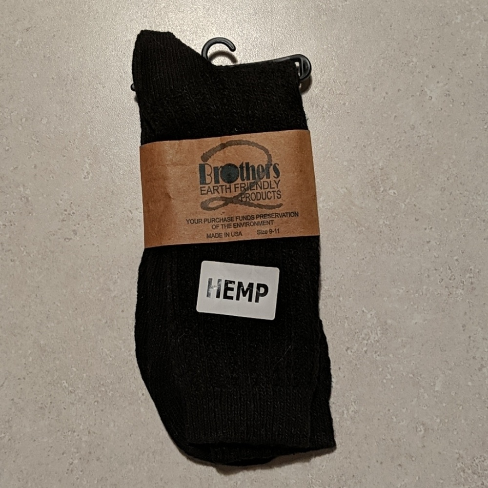 🆓Black Cotton & Hemp Blend Socks